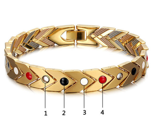 Турмаліновий браслет із магнітами, титаном і германієм три різновиди золото 4в1