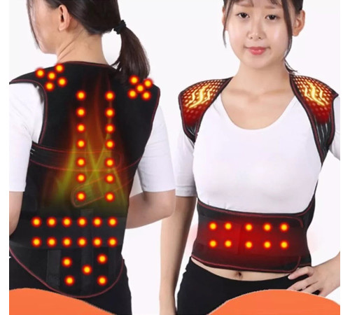 Турмаліновий самонагрівний фіксатор для спини, терапевтичний пояс для корекції постави, хребта