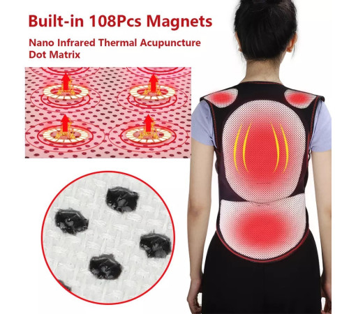 Турмаліновий самонагрівний фіксатор для спини, терапевтичний пояс для корекції постави, хребта