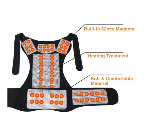 Турмаліновий самонагрівний фіксатор для спини, терапевтичний пояс для корекції постави, хребта