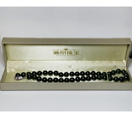 Перлисте намисто Хайнань темно-зелені чорні перли