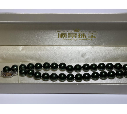Перлисте намисто Хайнань темно-зелені чорні перли