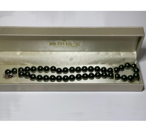 Перлисте намисто Хайнань темно-зелені чорні перли