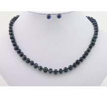 Перли натуральні єгипетські морські темно-сині