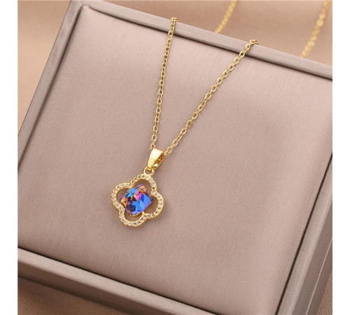 Золота підвіска з мерехтливим кристалом зварювання Чотирилискова конюшина