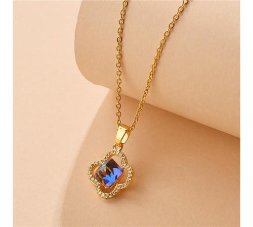 Золота підвіска з мерехтливим кристалом зварювання Чотирилискова конюшина