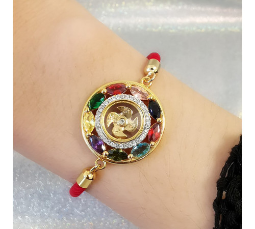 Турмаліновий Браслет для здоров'я Вітряний млин із червоної нитки