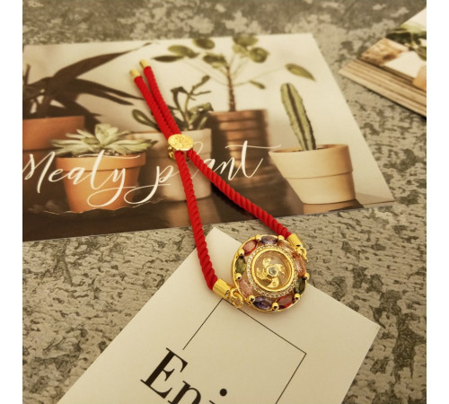 Турмаліновий Браслет для здоров'я Вітряний млин із червоної нитки