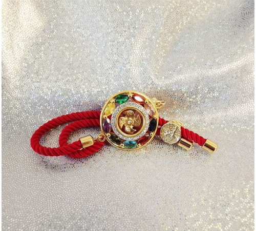 Турмаліновий Браслет для здоров'я Вітряний млин із червоної нитки