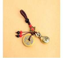 Брелок мішечок багатства з монетами для збереження грошей