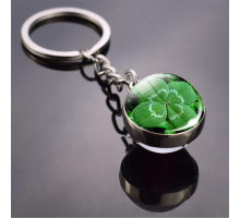 Брелок зі справжнім Чотирилистним конюшиною для щастя, удачі та грошей