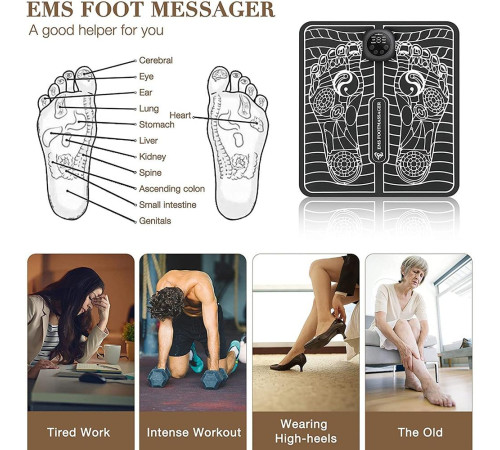 Турмаліновий електричний масажний килимок для ніг