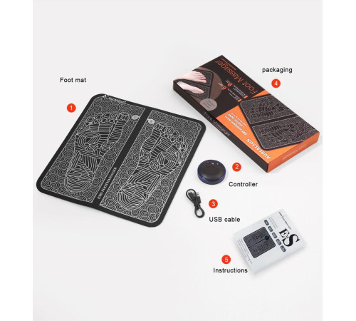 Турмаліновий електричний масажний килимок для ніг