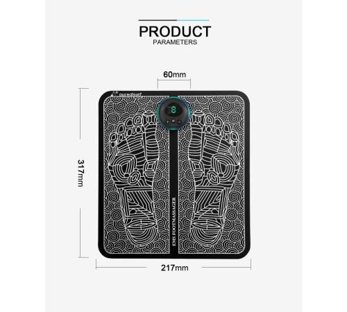 Турмаліновий електричний масажний килимок для ніг