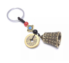 Брелок амулет дзвіночок із містичним вузлом і 5 золотих монет багатства
