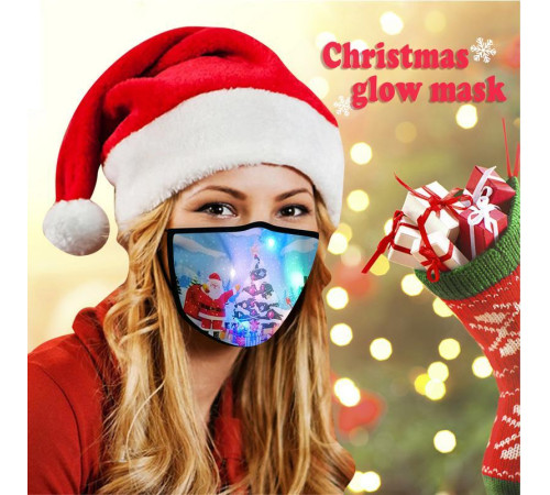 Світлодіодна Різдвяна маска світильник маска для чоловіків і жінок багаторазова