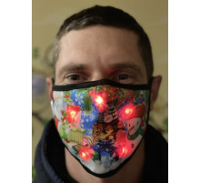 Світлодіодна Різдвяна маска сніговик і дід мороз Merry Christmas для чоловіків і жінок багаторазова