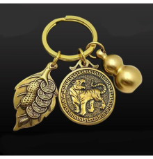 Брелок Тигр бронзовий для великого багатства та здоров'я