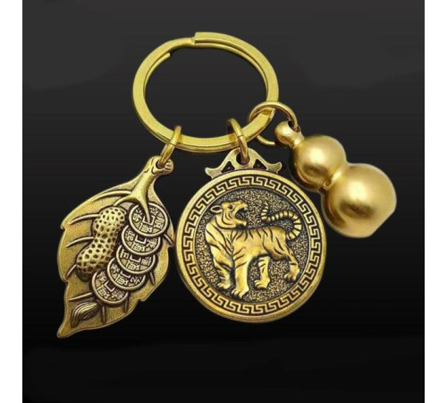 Брелок Тигр бронзовий для великого багатства та здоров'я