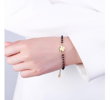 Браслет із позолотою Чотирилиста конюшина з гематитом приносить дуже велику удачу