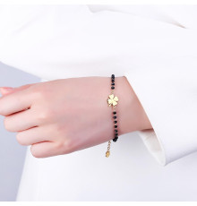 Браслет із позолотою Чотирилиста конюшина з гематитом приносить дуже велику удачу