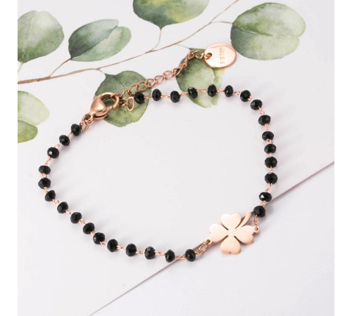 Браслет із позолотою Чотирилиста конюшина з гематитом приносить дуже велику удачу