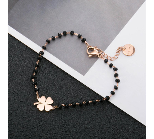 Браслет із позолотою Чотирилиста конюшина з гематитом приносить дуже велику удачу