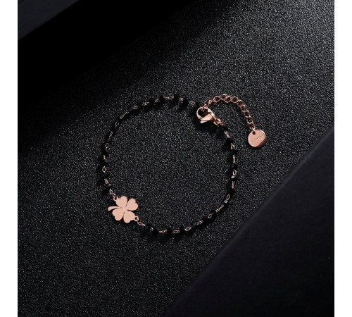 Браслет із позолотою Чотирилиста конюшина з гематитом приносить дуже велику удачу