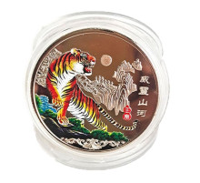 Срібна монета Тигр Відвага для удачі та Денег