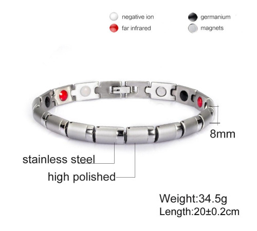 Турмаліновий срібний браслет із германієм і магнітами від вірусних недуг