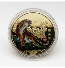 Золота монета Тигр Вдачі для удачі та Денег