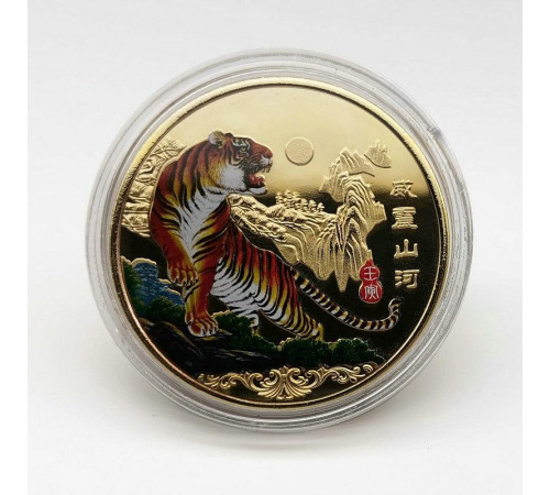 Золота монета Тигр Вдачі для удачі та Денег