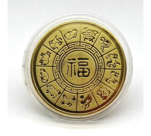 Золота монета Тигр Вдачі для удачі та Денег