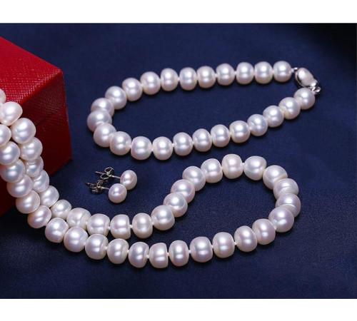 Комплект із натуральних морських перлів Намисто, Браслет і Сережки Клас AAА Вековий Схід