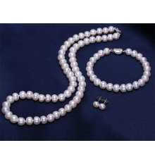 Комплект із натуральних морських перлів Намисто, Браслет і Сережки Клас AAА Вековий Схід
