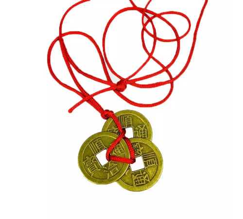 Зв'язка з 3 китайських монет символ багатства та процвітання