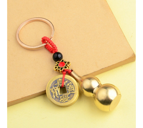 Брелок для здоров'я й грошей Гарбуз Ву Лу з монетками