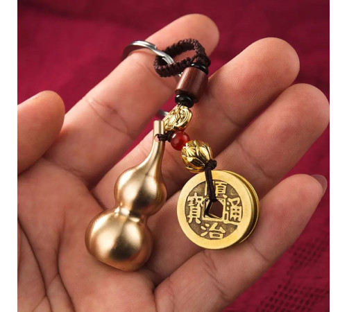 Брелок для здоров'я й грошей Гарбуз Ву Лу з монетками