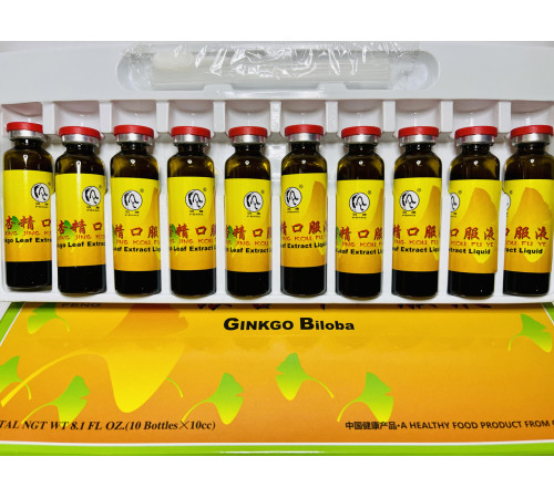 Гінкго білоба, кордицепс женьшень і маточне молочко Ginkgo Biloba, Ginseng&Royal jelly 10x10 мл