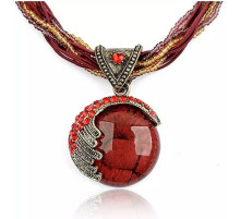 Турмалінове намисто з бісером червоний Вековий Схід
