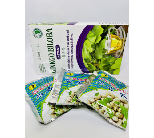 Чай Гінкго білоба (Ginkgo Biloba) дволопатевий стимулює роботу головного мозку розчинним 20 штук