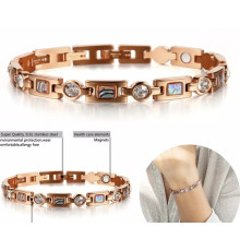 Магнітний титановий турмаліновий жіночий браслет Геліотіс рожеве золото Вековий Схід
