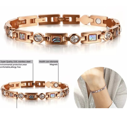 Магнітний титановий турмаліновий жіночий браслет Геліотіс рожеве золото Вековий Схід