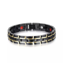 Турмаліновий браслет чорний біомагнітний 4в1 Версачі браслет здоров'я й захист