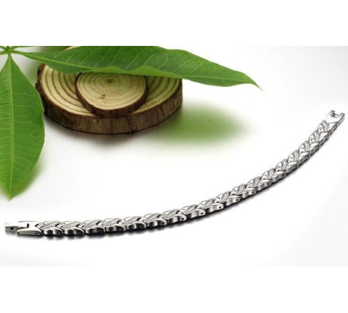 Турмаліновий браслет Срібний Лілія з кристалами Сваровскі