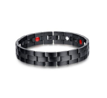 Турмаліновий браслет чорний Біомагінтний з Титаном, Германієм і Біофотонами 5в1 Vinterly