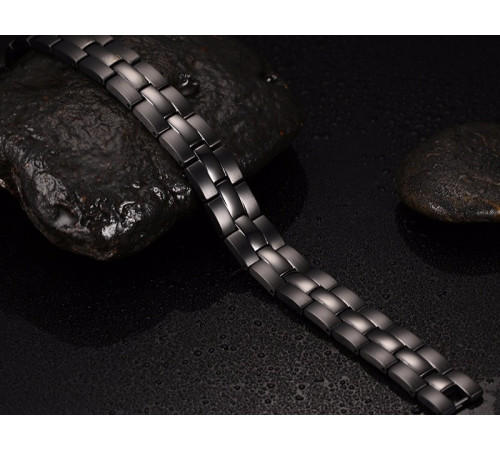 Турмаліновий браслет чорний Біомагінтний з Титаном, Германієм і Біофотонами 5в1 Vinterly