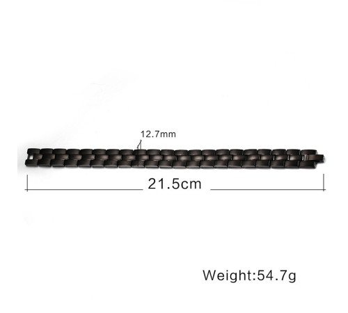 Турмаліновий браслет чорний Біомагінтний з Титаном, Германієм і Біофотонами 5в1 Vinterly