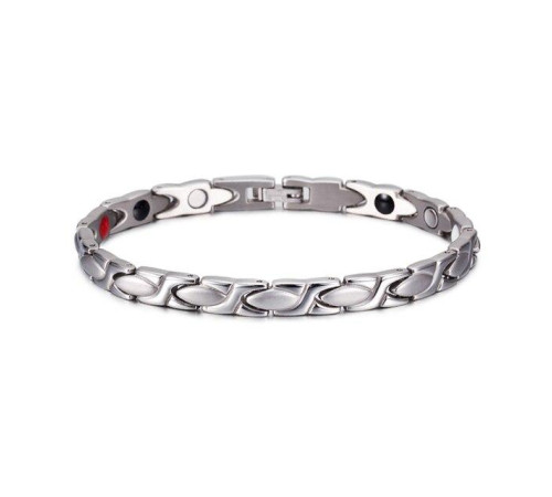 Браслет Турмаліновий із магнітами, германієм та інфо червоним каменем Silver 5 в1