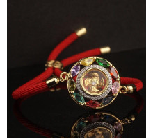 Браслет турмаліновий для здоров'я Вітряний млин із червоної нитки символ удачі